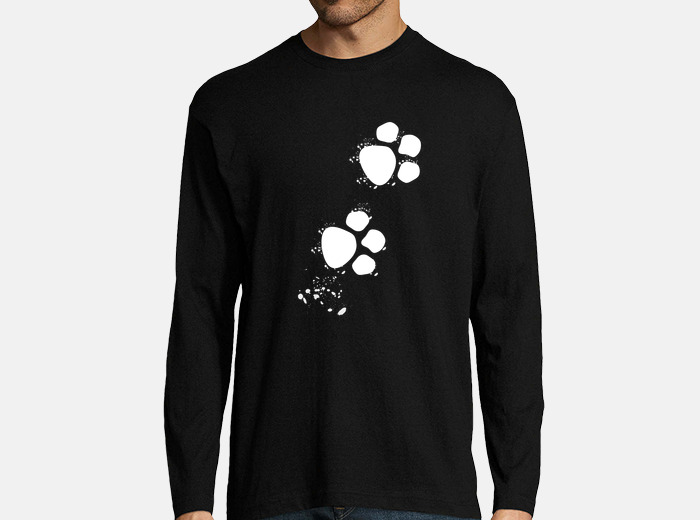 Camiseta huellas perro blancas