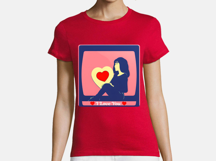 【I AM MARI】Romance Heart Neck Short Sleeve Puff T-Shirt I love my girlfriend shirt t-shirt | tostadora