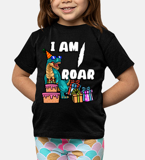 I Am 1 Roar  Dinosaur Birthday Shirt