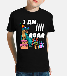 I Am 4 Roar  Dinosaur Birthday Shirt