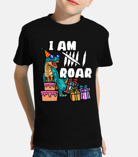I Am 6 Roar  Dinosaur Birthday Shirt