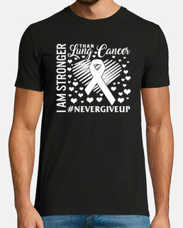 I Am Stronger Than Lung Cancer Awareness Never Give Up Heart White Ribbon Warrior Family Support Gif