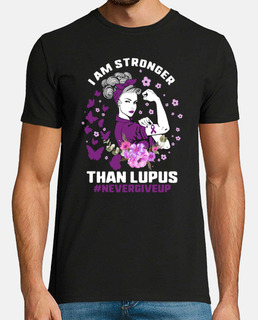 I Am Stronger Than Lupus Awareness Purple Ribbon Strong Woman Gift for Mom Chronic Disease Warrior F