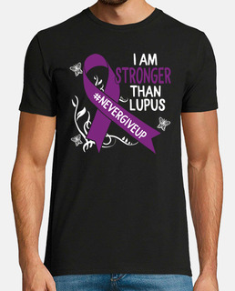 I Am Stronger Than Lupus Never Give Up Purple Awareness Ribbon Chronic Disease Warrior Gift