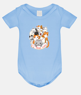 i love cats - chibi cute t-shirt