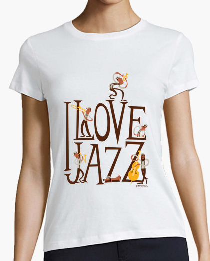 I love jazz white background t-shirt