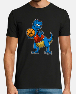 idée cadeau drôle de dinosaure trex de basket-ball bleu