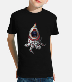 In the mouth of the clown