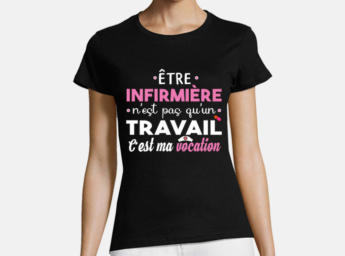 T-shirt Infirmière T-shirt à Col Rond Manches Courtes Humour