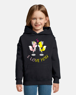 je love avec des lettres de couleur