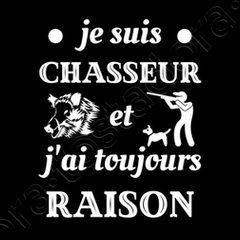 Sweat je suis chasseur humour chasse homme tostadora