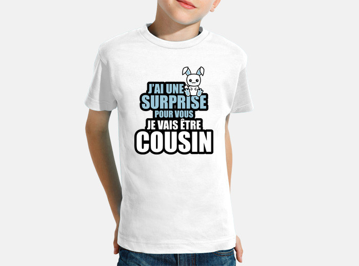 Tee shirt enfant je vais tre cousin tostadora