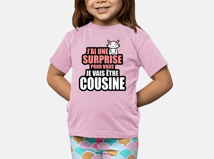 Tee shirt enfant je vais tre cousine tostadora