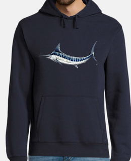jersey blu marlin uomo, jersey con cappuccio della marina