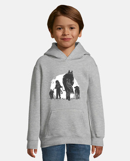 jeune fille avec chiens et son cheval