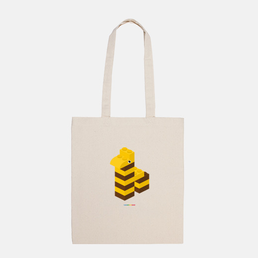 Bolsa jirafa lego tela 100% algodón laTostadora