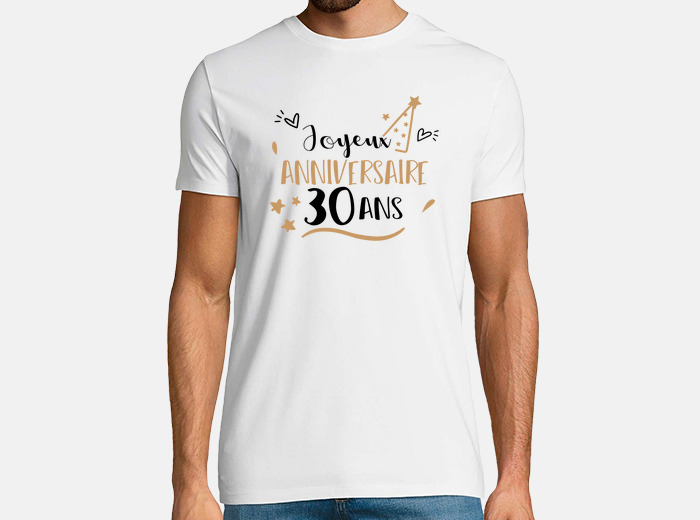 Tee-shirt 30 ans Anniversaire Femme Gris S, M et L