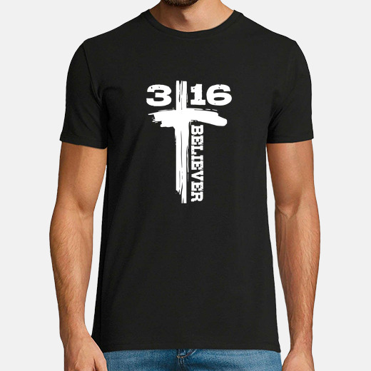 Playera juan 16 creyente biblia salmo versículo cristiano