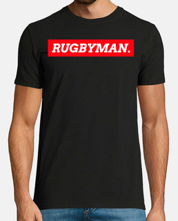 jugador de rugby rectángulo rojo estilo