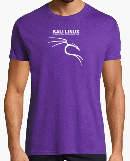Kali linux logo blanco. camiseta lila