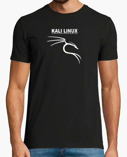 Kali linux logo blanco. camiseta verde