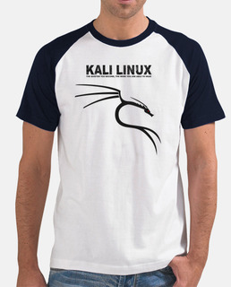 Kali Linux Logo negro. camiseta mangas negra chico.