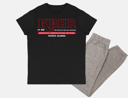 kbhr radio. unisex pajamas, black t-shirt