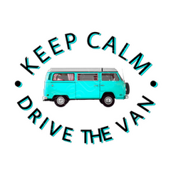 keep calm drive the van t shirt cyan and black