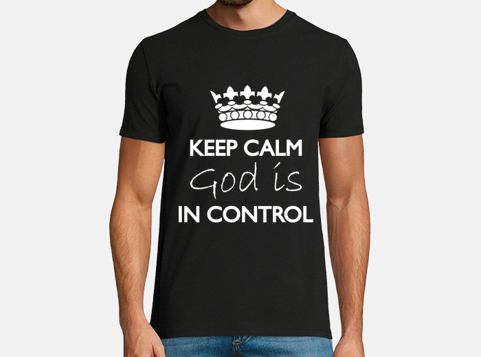 Keep calm god is in control black man t shirt. tostadora