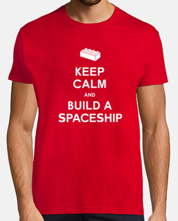 keep calm and construire une  tee shirt  mens vaisseau spatial