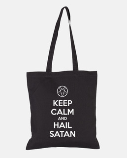Keep calm and hail Satan V.1 (blanco)