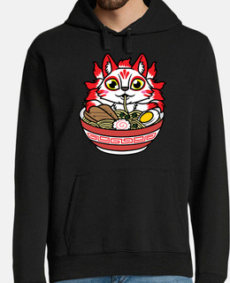 kitsune che mangia ramen noodles anime