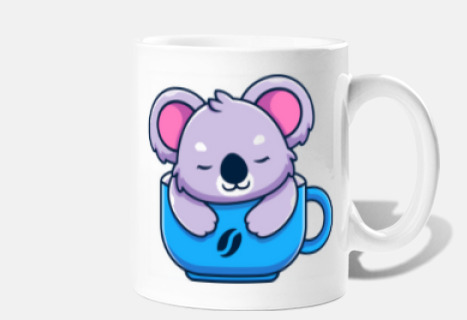 koala en una taza de café