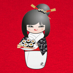 T-shirt sushi kokeshi