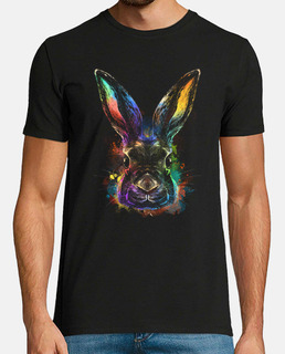 Lapin réaliste , doré , scintillant ,chaud , 