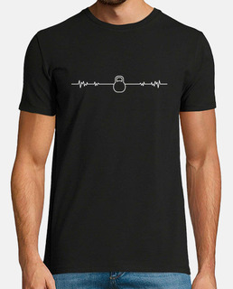 latido del corazón camiseta de kettlebell ecg 420 camisa de fitness de pulso