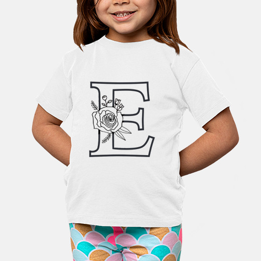 Camiseta niños letra e flores alfabeto abecedario niñas | laTostadora
