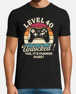 Level 40 Unlocked 40th Birthday Gamer