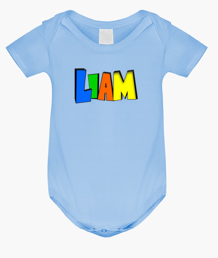 LIAM Baby Bodysuit in Sign Letter Photos 100/% Cotton /& Short Sleeve