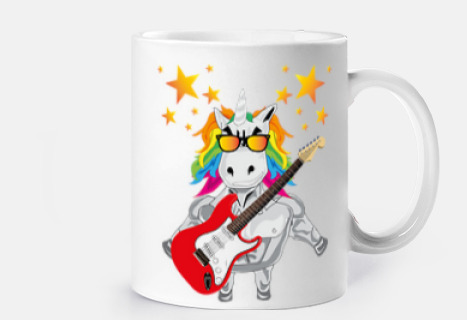 licorne avec guitare électrique
