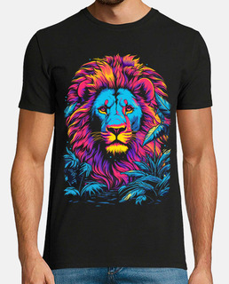 lion de couleurs néon