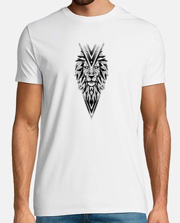 Lion sauvage géométrique et dotwork style tattoo