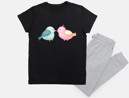 little birds in love kisses
