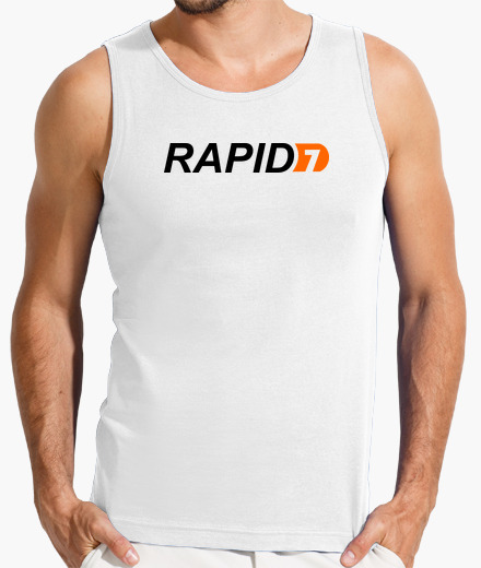 Logo Rapid7. camiseta blanca.