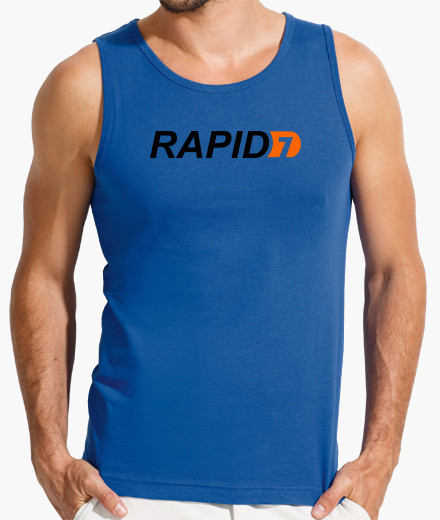 Logo Rapid7. camiseta blanca.