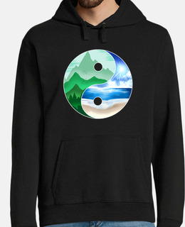 logo yin e yang montagne e oceano
