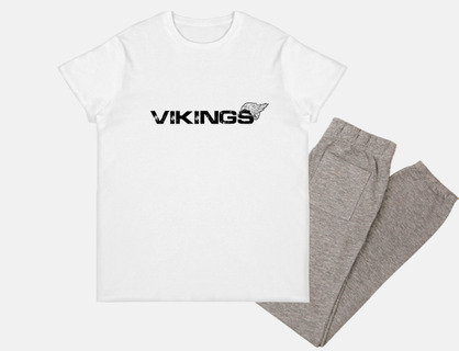 logotipo de vikingos de casco nórdico t