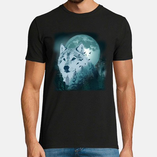 Tee-shirt loup pleine lune tostadora