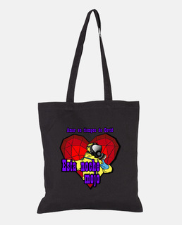 love in times of covid. cloth bag, black