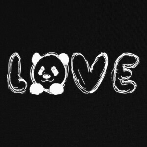 Camisetas Love Panda. Blanco